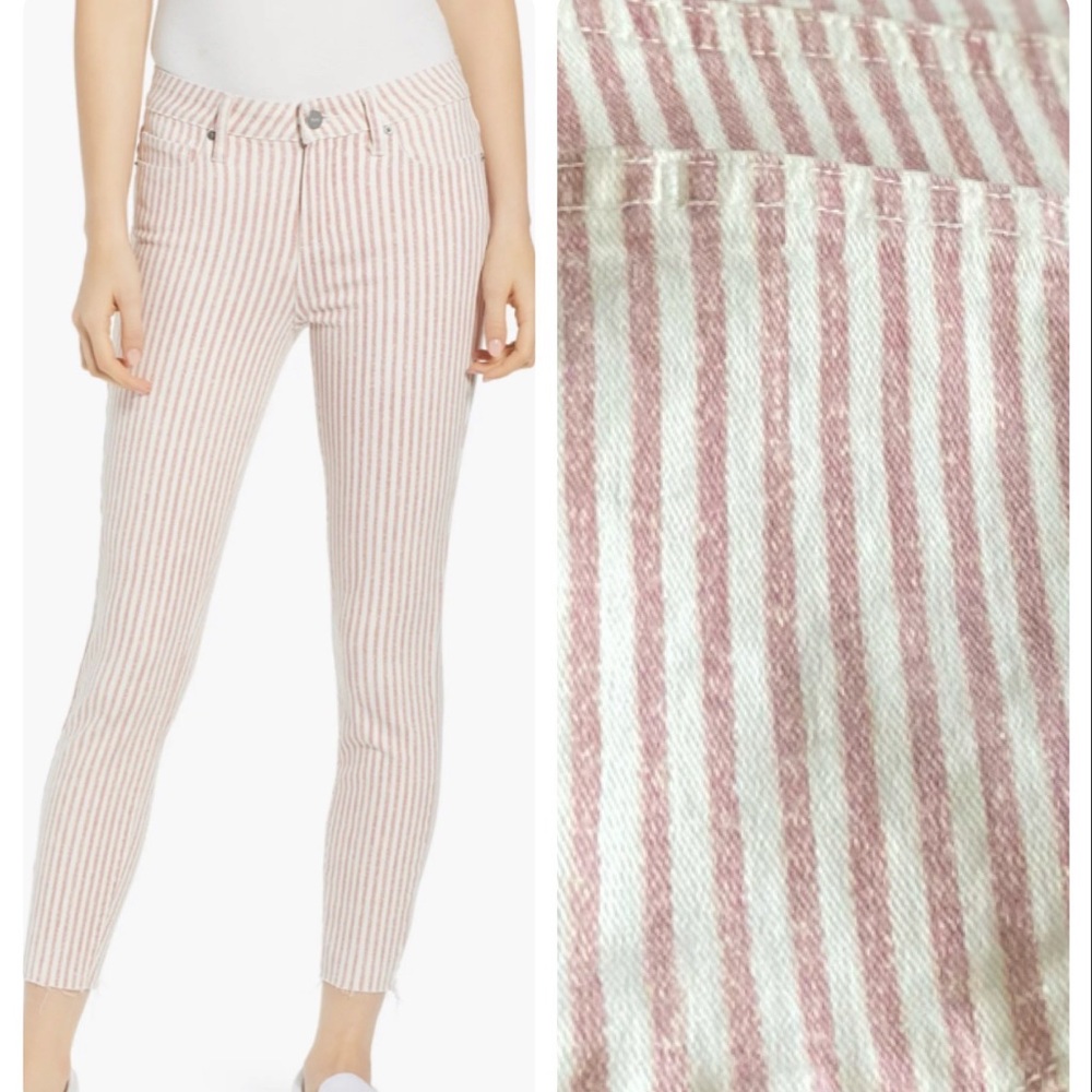 Paige Hoxton High Waist Raw Hem Ankle Skinny Jeans